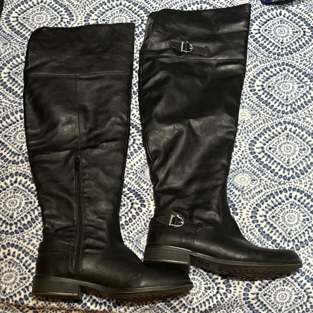 American Rag Over-the-Knee Wide Calf Black Boots with Buckle